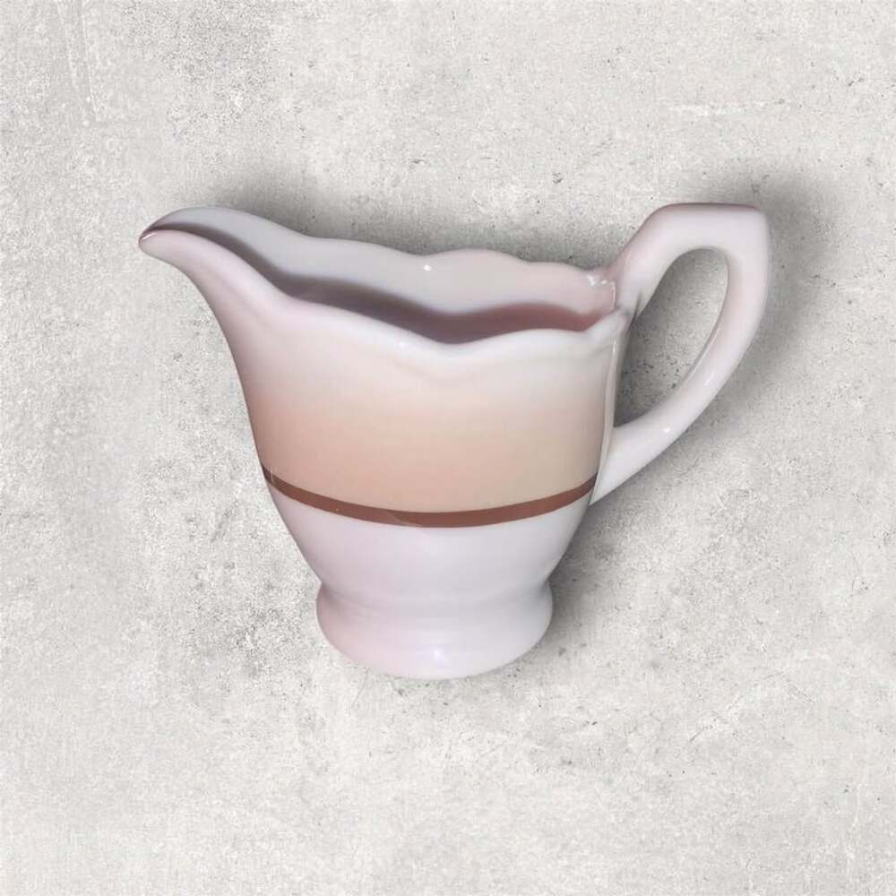 Vintage 1940’s Shenango “Peach Rim”Ombré Restaurant China Creamer Pot